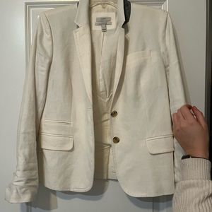 JCrew white linen schoolboy blazer
